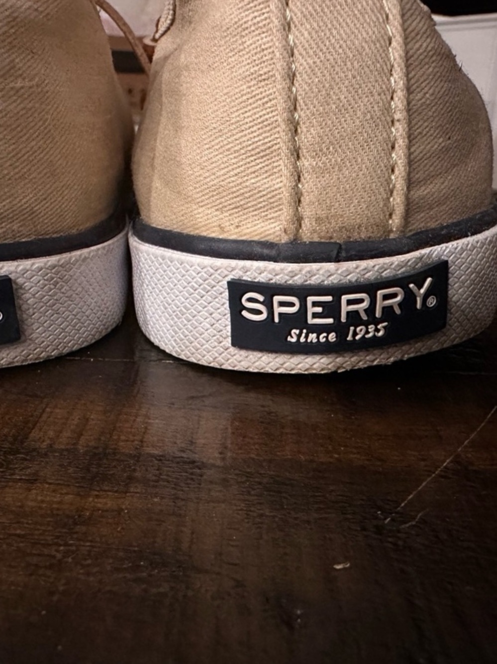 Sperry Coastal Beige Canvas Sneakers Size 9 | Nautical Casual Summer Shoes - Picture 7 of 9
